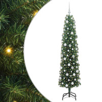 Produktbild för Konstgjord julgran Grön 180 cm PVC och stål och plast