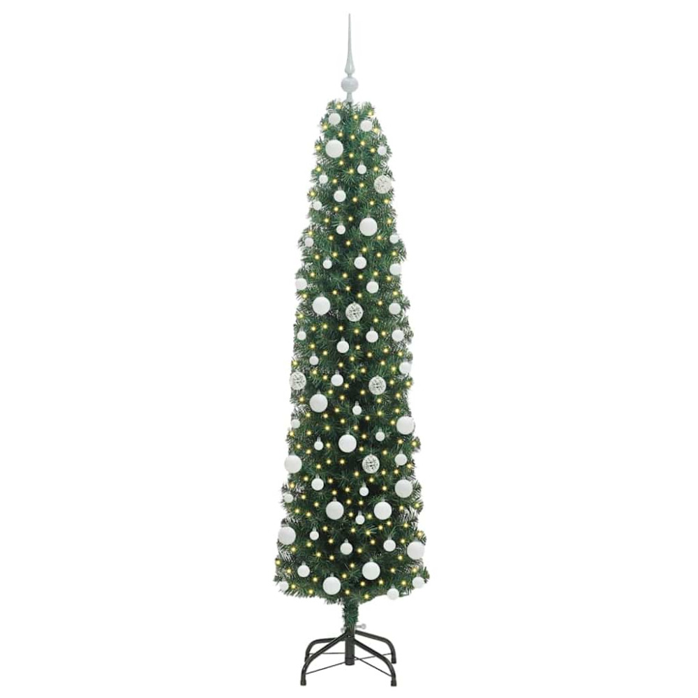 Produktbild för Konstgjord julgran Grön 180 cm PVC och stål och plast