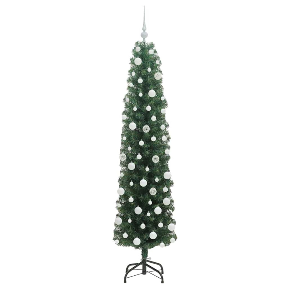 Produktbild för Konstgjord julgran Grön 180 cm PVC och stål och plast