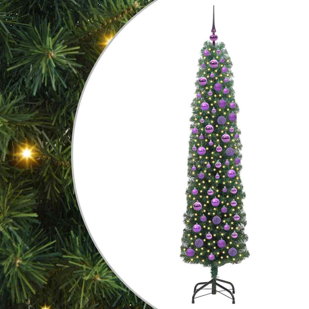 Produktbild för Konstgjord julgran Grön 180 cm PVC och stål och plast