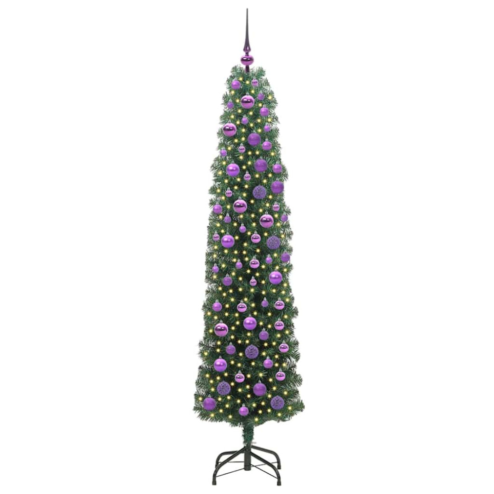 Produktbild för Konstgjord julgran Grön 180 cm PVC och stål och plast