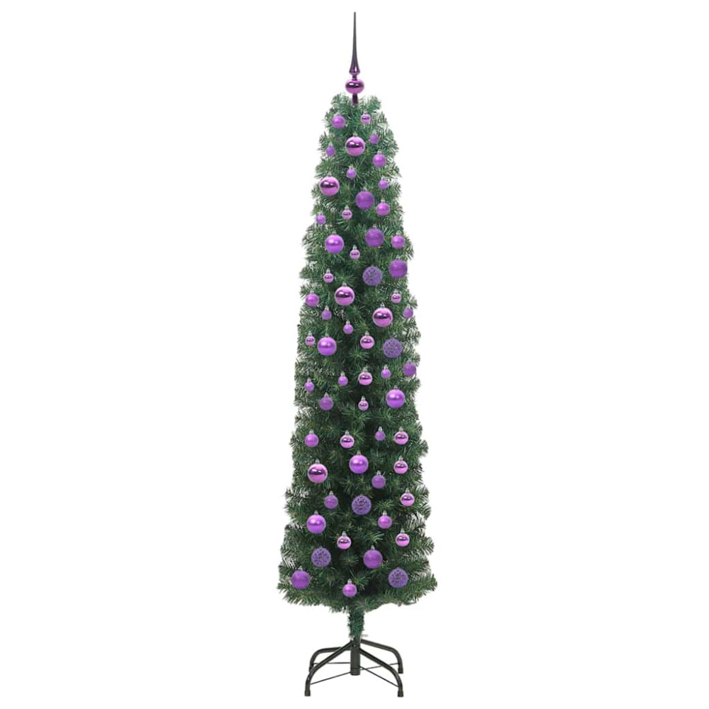 Produktbild för Konstgjord julgran Grön 180 cm PVC och stål och plast