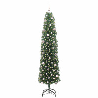 Produktbild för Konstgjord julgran Grön 240 cm PVC och stål och plast