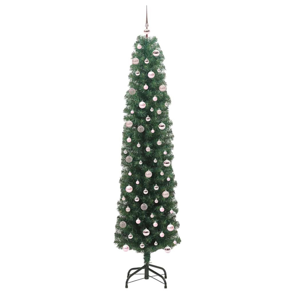 Produktbild för Konstgjord julgran Grön 240 cm PVC och stål och plast