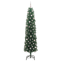 Produktbild för Konstgjord julgran Grön 240 cm PVC och stål och plast