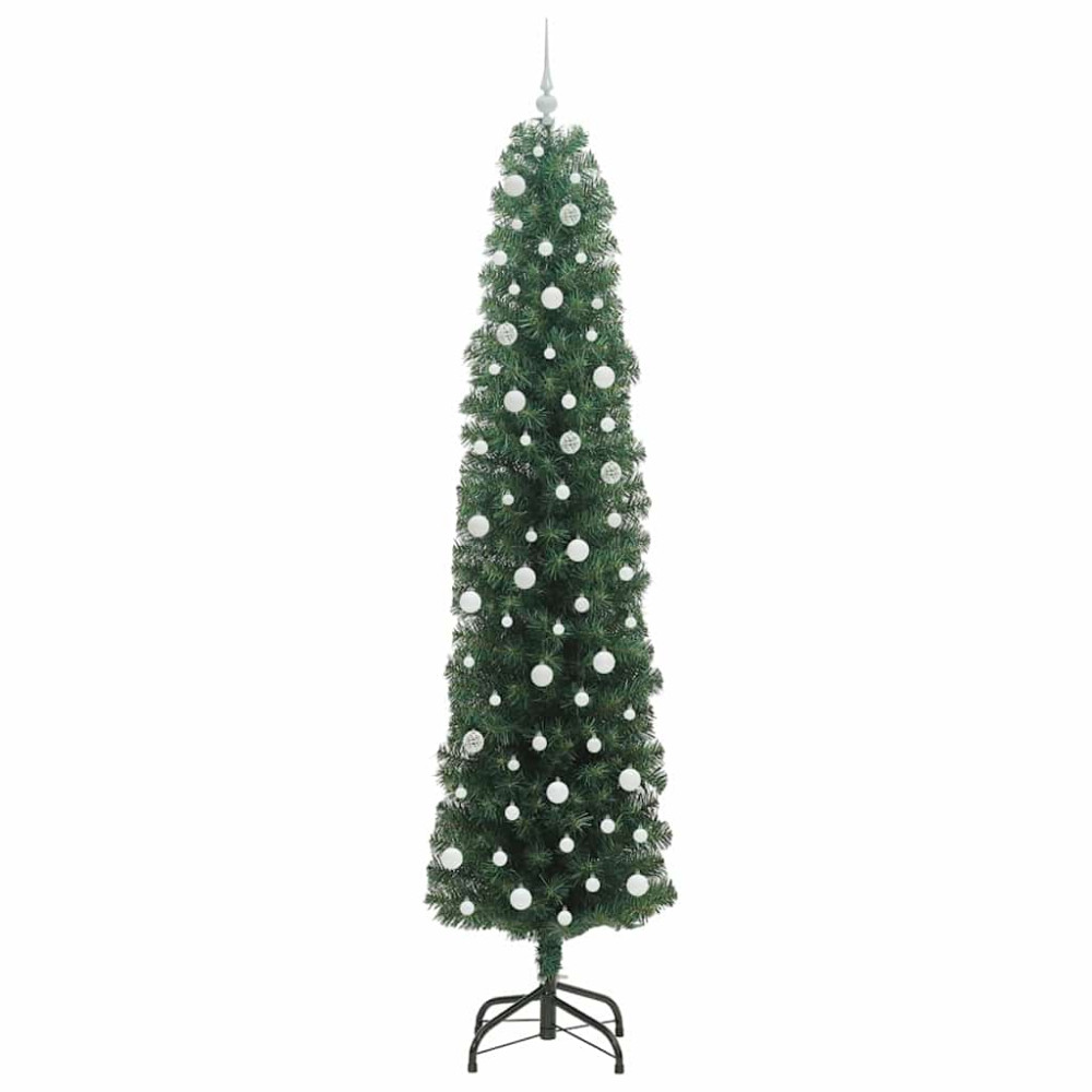 Produktbild för Konstgjord julgran Grön 240 cm PVC och stål och plast