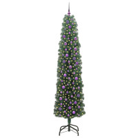 Produktbild för Konstgjord julgran Grön 240 cm PVC och stål och plast