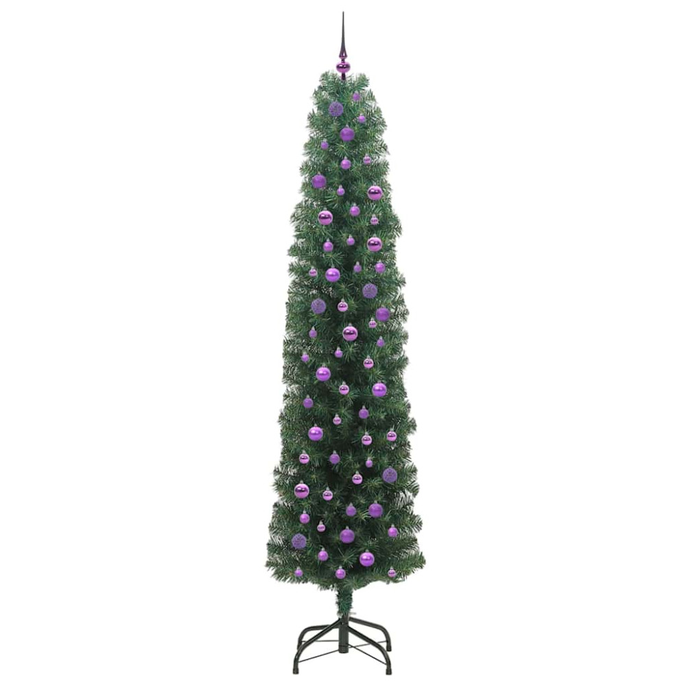 Produktbild för Konstgjord julgran Grön 240 cm PVC och stål och plast