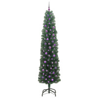 Produktbild för Konstgjord julgran Grön 240 cm PVC och stål och plast