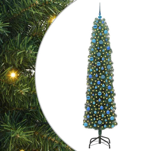 vidaXL Konstgjord julgran Grön 240 cm PVC och stål och plast