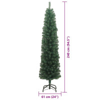 Produktbild för Konstgjord julgran Grön 240 cm PVC och stål och plast