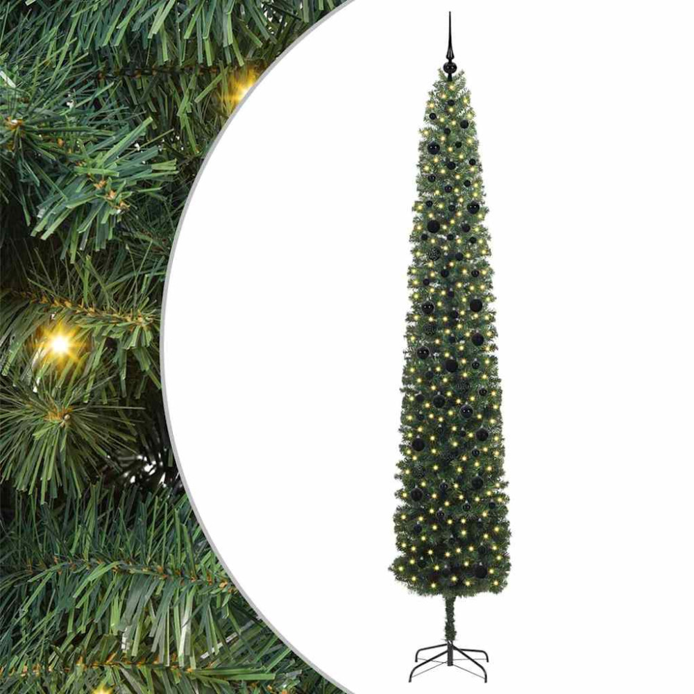 Produktbild för Konstgjord julgran Grön 270 cm PVC och stål och plast
