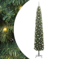 Produktbild för Konstgjord julgran Grön 270 cm PVC och stål och plast