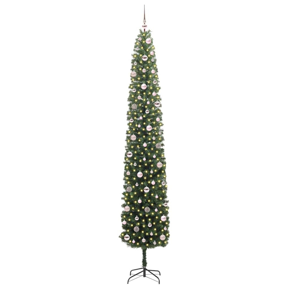 Produktbild för Konstgjord julgran Grön 270 cm PVC och stål och plast