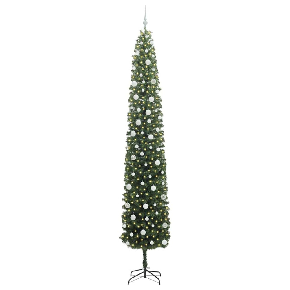 Produktbild för Konstgjord julgran Grön 270 cm PVC och stål och plast