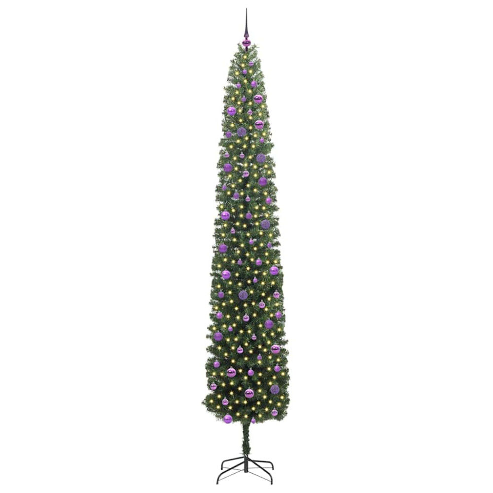 Produktbild för Konstgjord julgran Grön 270 cm PVC och stål och plast
