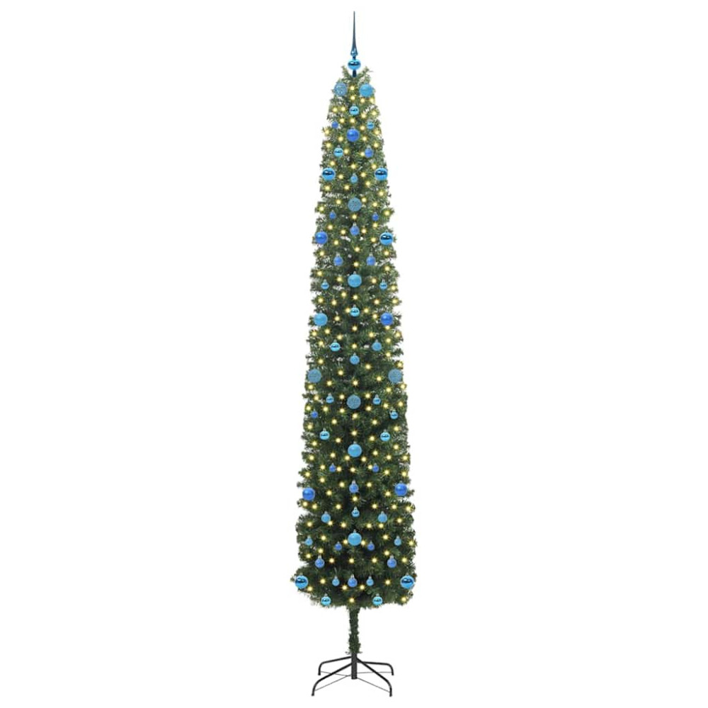 Produktbild för Konstgjord julgran Grön 270 cm PVC och stål och plast
