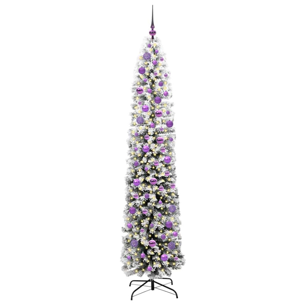 Produktbild för Konstgjord julgran Grön 210 cm PVC och stål och plast