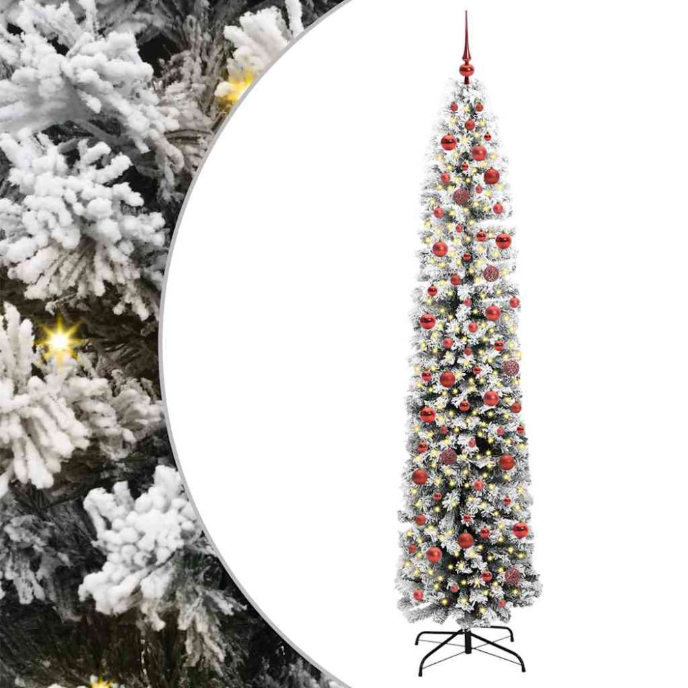 Produktbild för Konstgjord julgran Grön 240 cm PVC och stål och plast