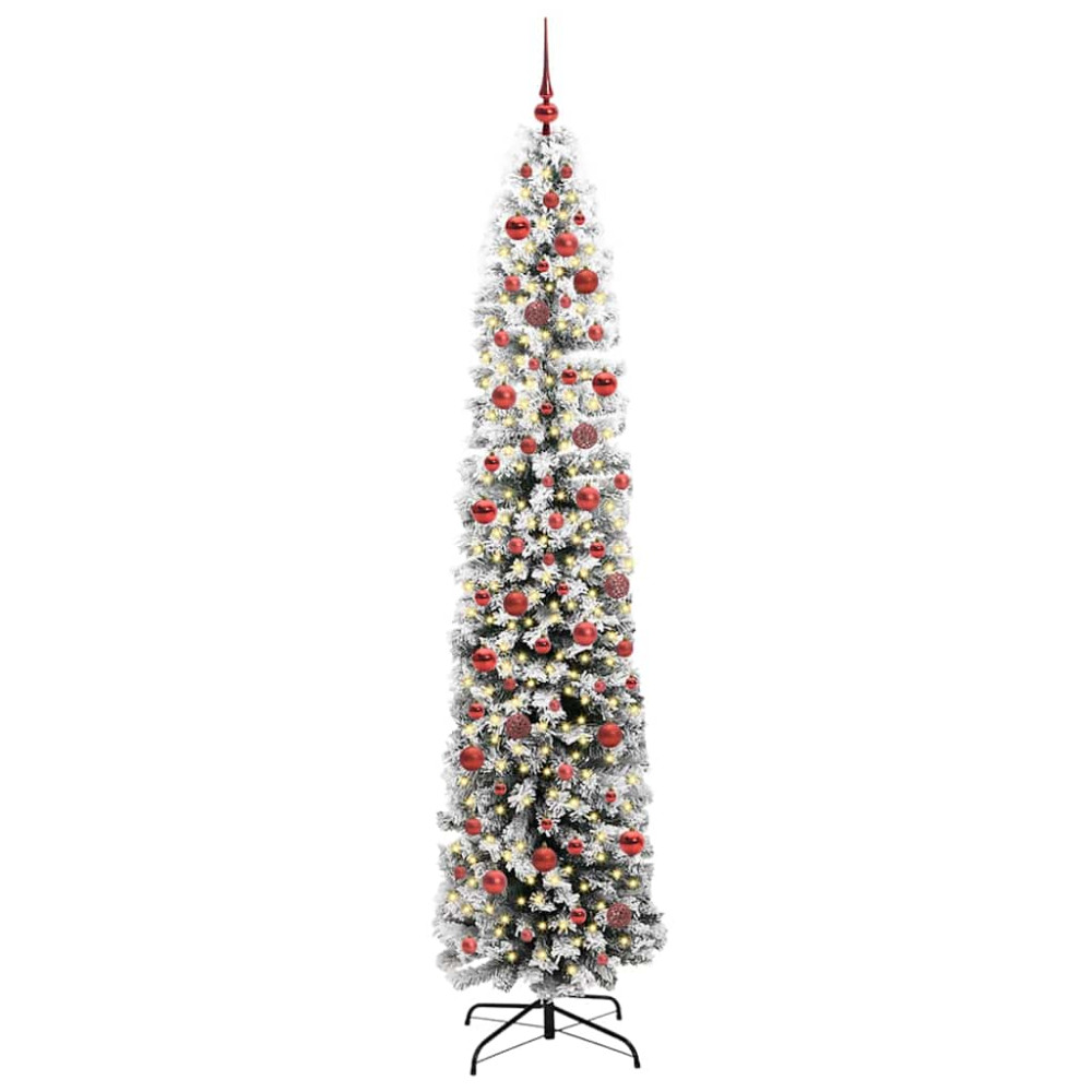 Produktbild för Konstgjord julgran Grön 240 cm PVC och stål och plast