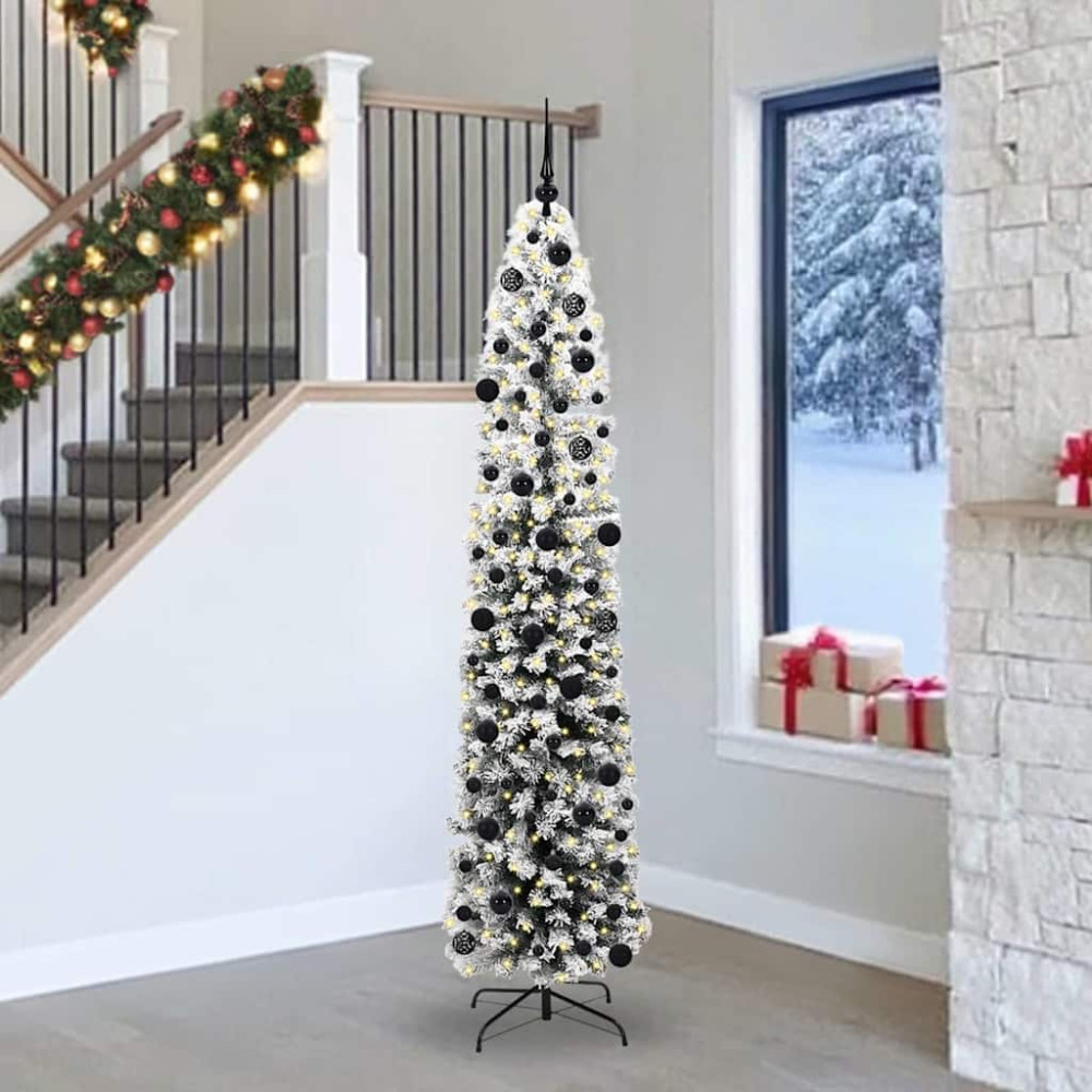 Produktbild för Konstgjord julgran Grön 240 cm PVC och stål och plast