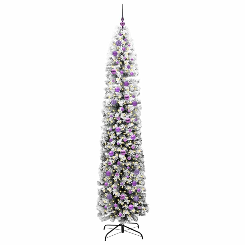 Produktbild för Konstgjord julgran Grön 240 cm PVC och stål och plast