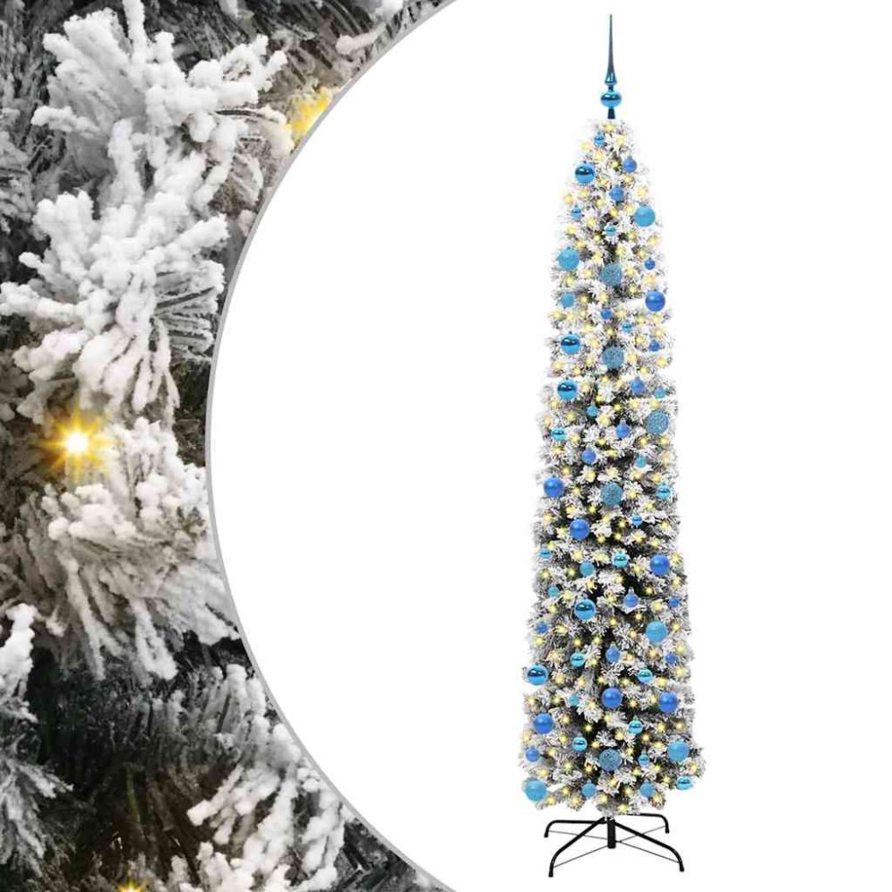 Produktbild för Konstgjord julgran Grön 240 cm PVC och stål och plast