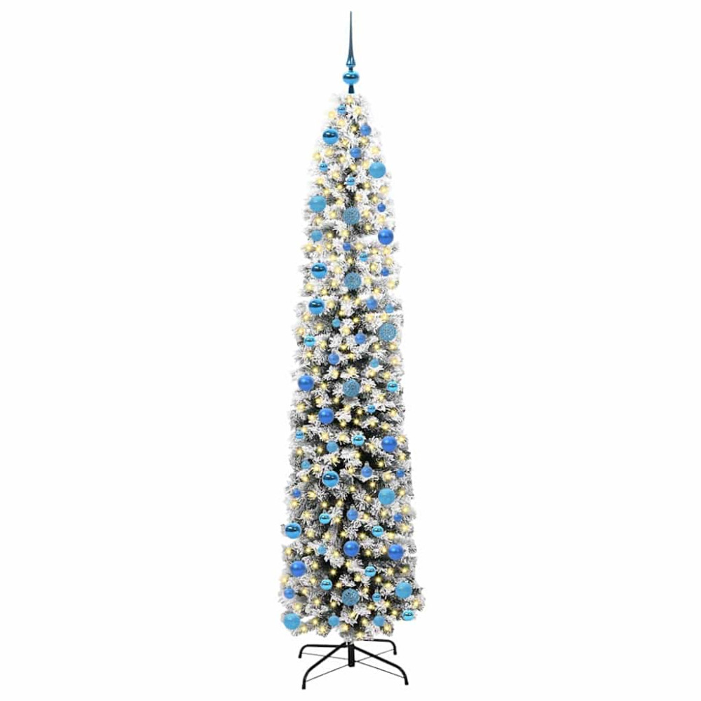 Produktbild för Konstgjord julgran Grön 240 cm PVC och stål och plast