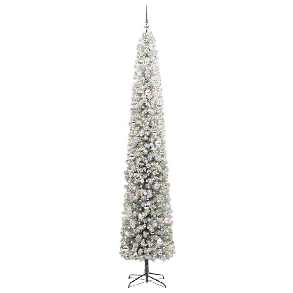 Produktbild för Konstgjord julgran Grön 270 cm PVC och stål och plast