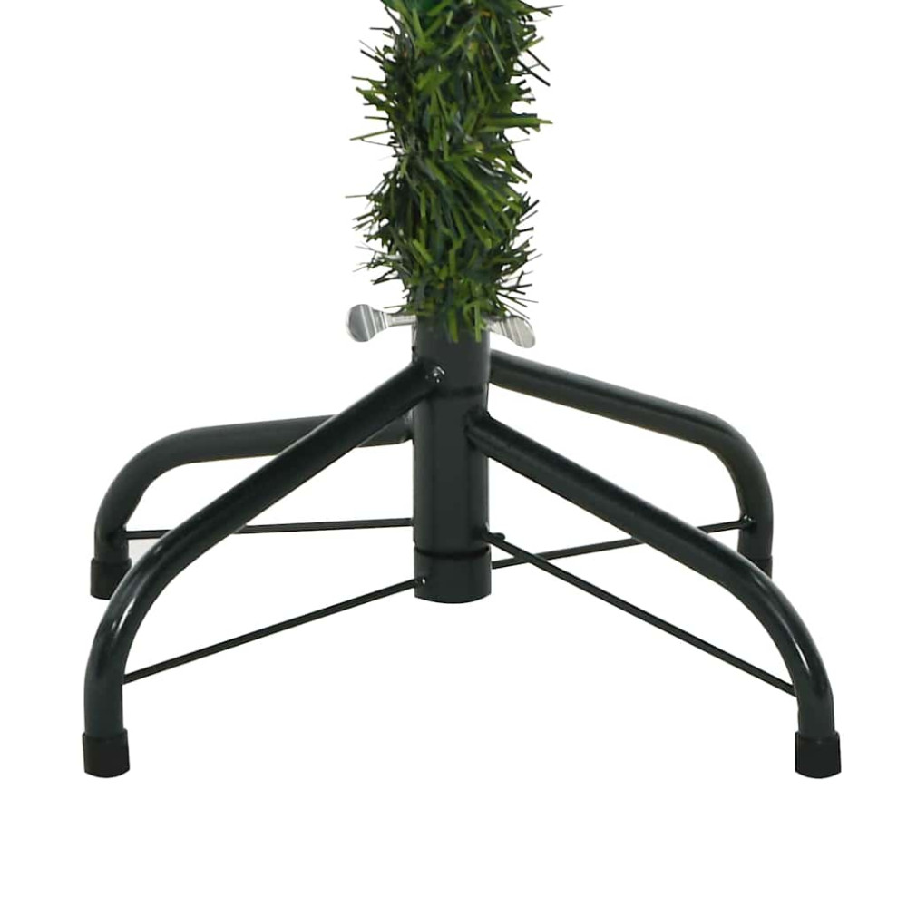 Produktbild för Konstgjord julgran med LED -remsljus Grön 150 cm PVC och metall