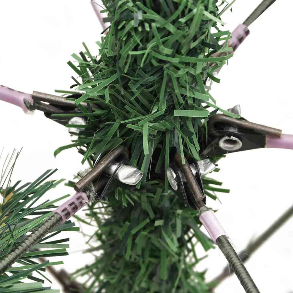 Produktbild för Konstgjord julgran med LED -remsljus Grön 150 cm PVC och metall