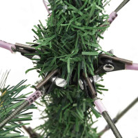 Produktbild för Konstgjord julgran med LED -remsljus Grön 150 cm PVC och metall