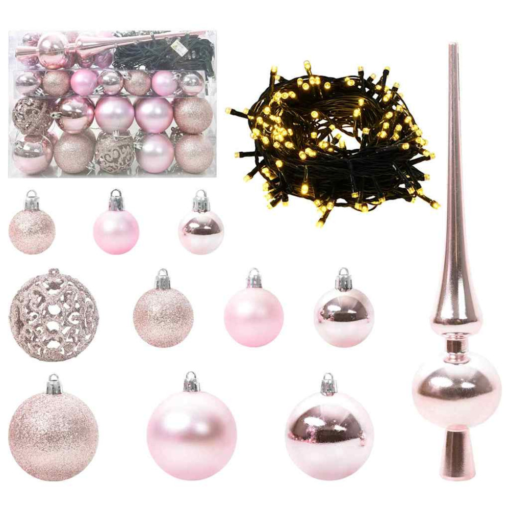 Produktbild för Konstgjord julgran med LED -remsljus Grön 150 cm PVC och metall