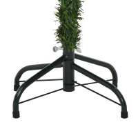 Produktbild för Konstgjord julgran med LED -remsljus Grön 150 cm PVC och metall