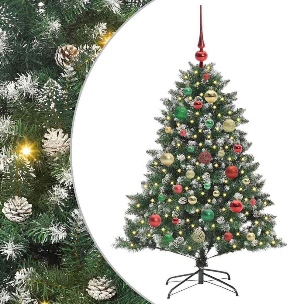 Produktbild för Konstgjord julgran Grön 120 cm PVC och Plast och Stål