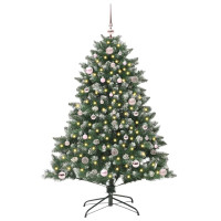 Produktbild för Konstgjord julgran Grön 150 cm PVC och Plast och Stål