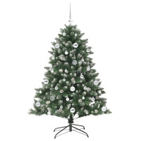 Produktbild för Konstgjord julgran Grön 150 cm PVC och Plast och Stål