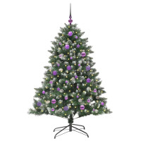 Produktbild för Konstgjord julgran Grön 150 cm PVC och Plast och Stål
