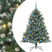 Produktbild för Konstgjord julgran Grön 150 cm PVC och Plast och Stål
