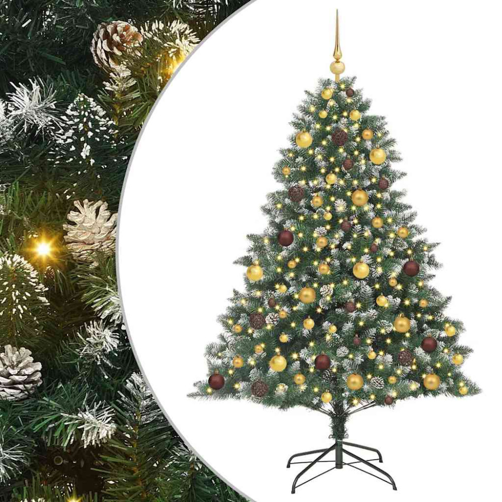 Produktbild för Konstgjord julgran Grön 180 cm PVC och Plast och Stål