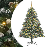 Produktbild för Konstgjord julgran Grön 180 cm PVC och Plast och Stål