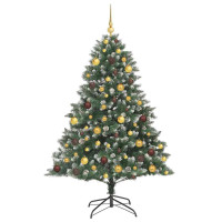 Produktbild för Konstgjord julgran Grön 180 cm PVC och Plast och Stål