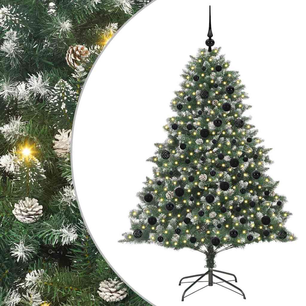 Produktbild för Konstgjord julgran Grön 180 cm PVC och Plast och Stål