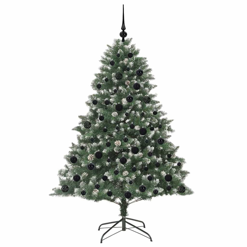 Produktbild för Konstgjord julgran Grön 180 cm PVC och Plast och Stål
