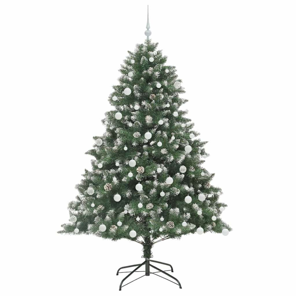 Produktbild för Konstgjord julgran Grön 180 cm PVC och Plast och Stål