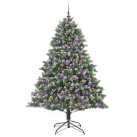 Produktbild för Konstgjord julgran Grön 180 cm PVC och Plast och Stål