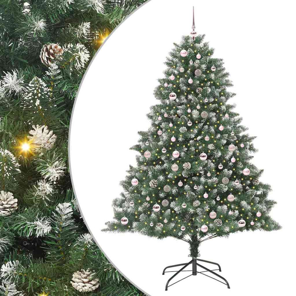Produktbild för Konstgjord julgran Grön 210 cm PVC och Plast och Stål