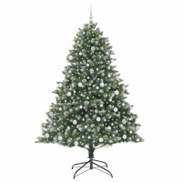 Produktbild för Konstgjord julgran Grön 210 cm PVC och Plast och Stål