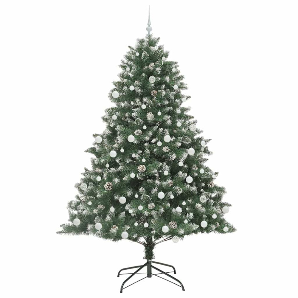 Produktbild för Konstgjord julgran Grön 210 cm PVC och Plast och Stål