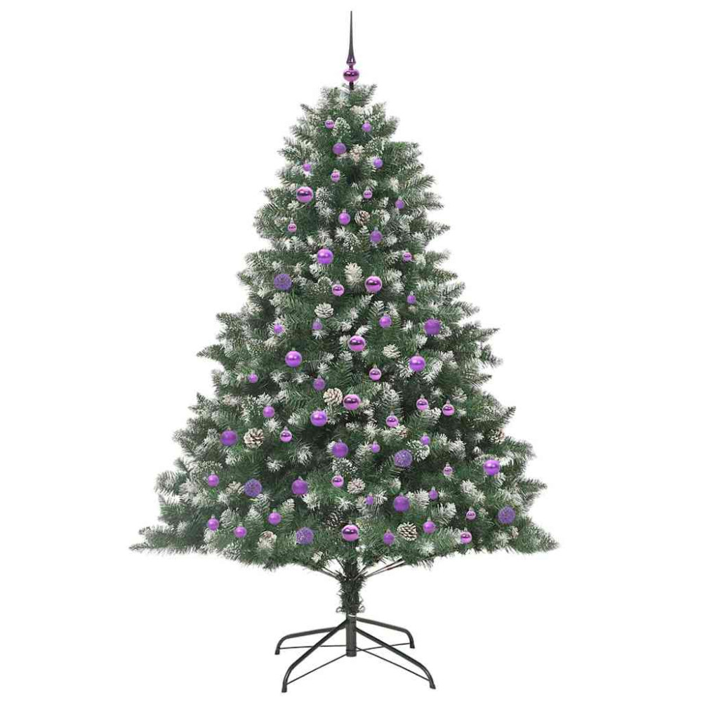 Produktbild för Konstgjord julgran Grön 210 cm PVC och Plast och Stål